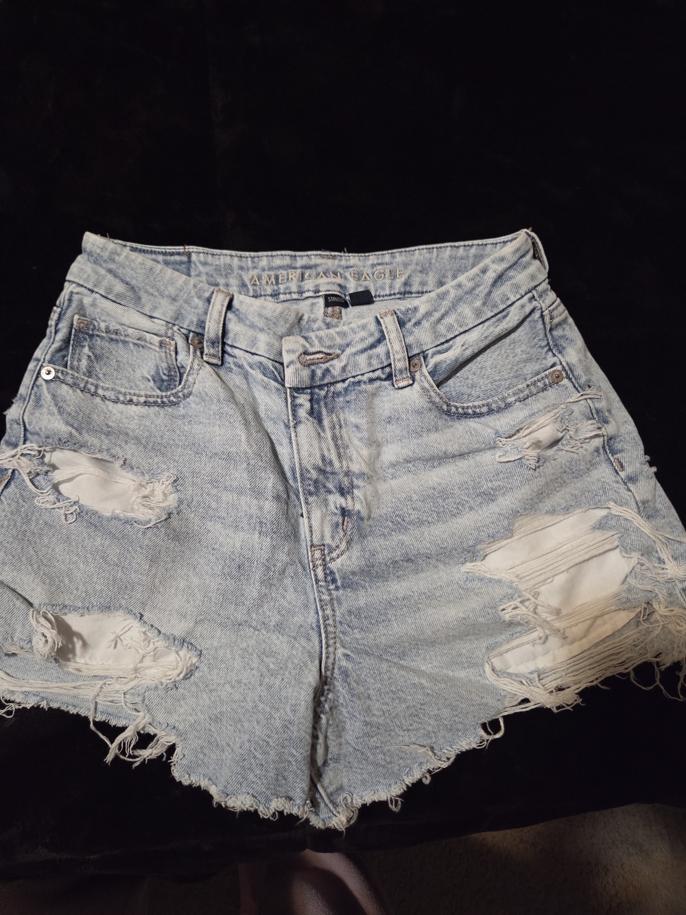 American Eagle Outfitters Light Blue Distressed Denim Cutoff Shorts